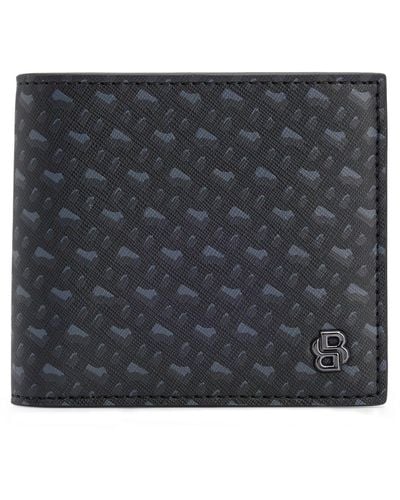 BOSS Monogram Folding Wallet With Double B Trim - Black