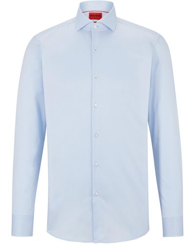 BOSS by HUGO BOSS Gemakkelijk Te Strijken Slim-fit Overhemd Van Katoenen Twill - Blauw