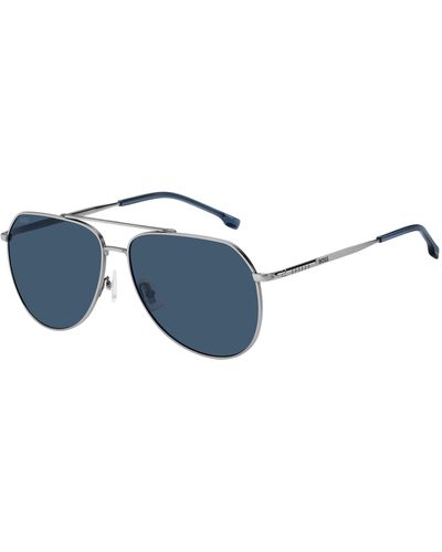BOSS Double-bridge Sunglasses With Beta-titanium Temples - Blue
