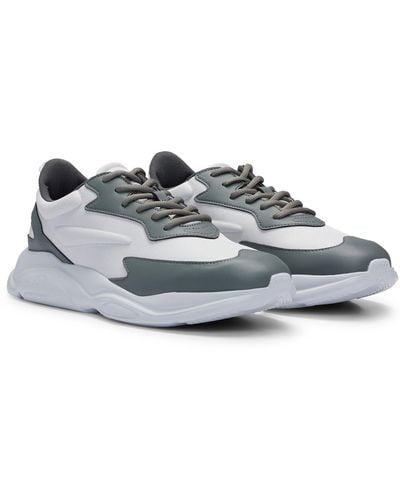 HUGO Running-inspired Trainers With Contrast Details - Grey
