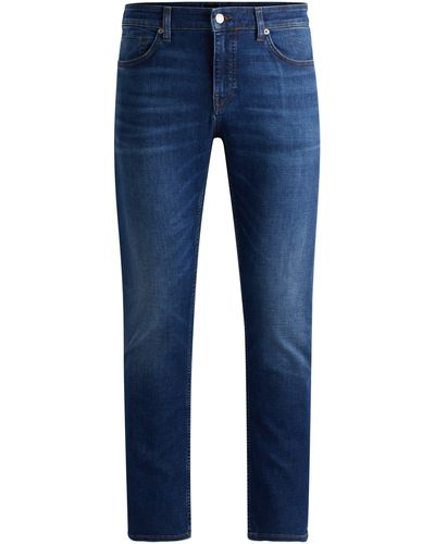 BOSS Slim-fit Jeans Van Superzacht Donkerblauw Denim