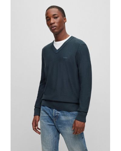 BOSS by HUGO BOSS V-neck sweaters for Men | Online Sale up to 67% off | Lyst