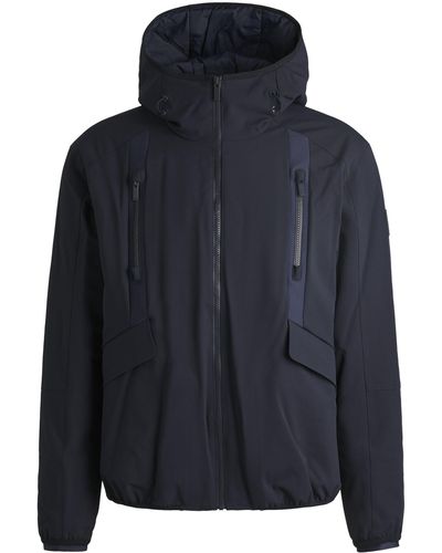 BOSS Water-repellent Regular-fit Jacket In Performance Twill - Blue