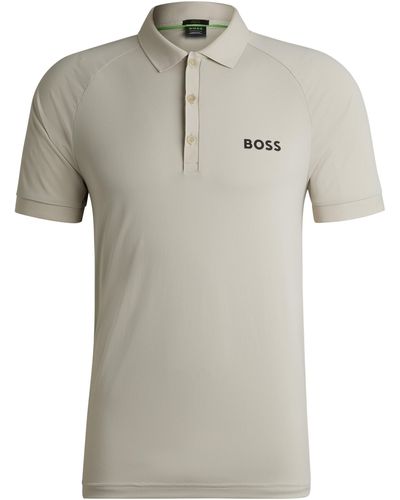BOSS X Matteo Berrettini Poloshirt mit Waffelstruktur - Grau