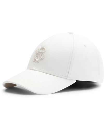 BOSS Cap With Embroidered Double Monogram - White