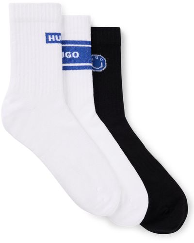 HUGO Dreier-Pack kurze Socken aus Baumwoll-Mix - Blau