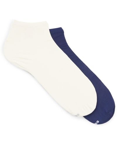 BOSS Set Van Twee Paar Korte Sokken Van Microvezelstof - Blauw