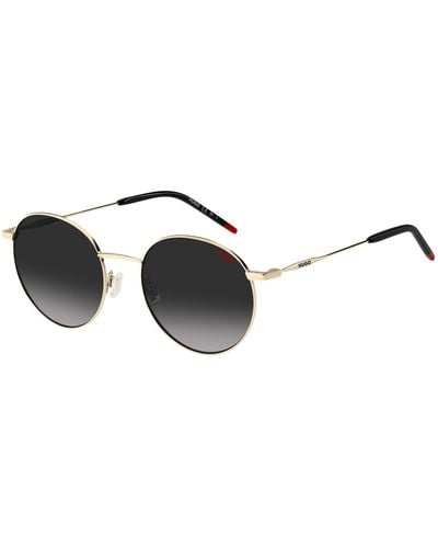 HUGO Gold-tone Sunglasses With Black Details Women's Eyewear