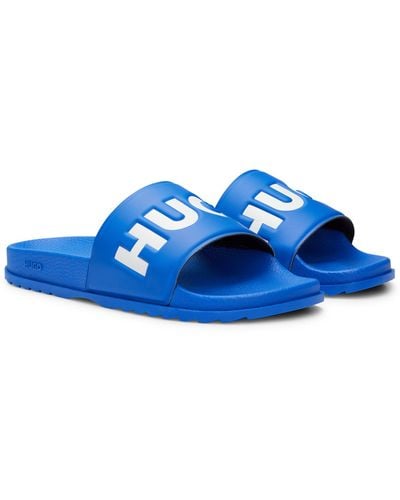 HUGO Slippers Met Logo Op Wreefband - Blauw