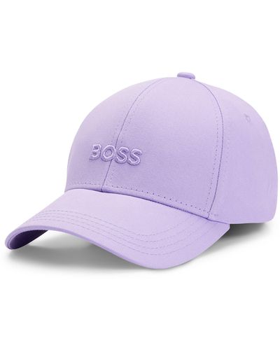 BOSS Cotton-twill Cap With Embroidered Logo - Purple