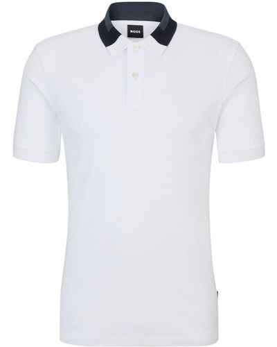 BOSS Poloshirt PHILLIPSON 116 Slim Fit - Weiß