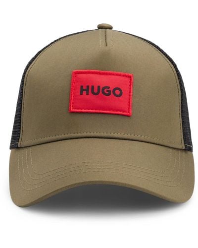 HUGO Trucker-Cap aus Twill mit rotem Logo-Etikett - Mehrfarbig