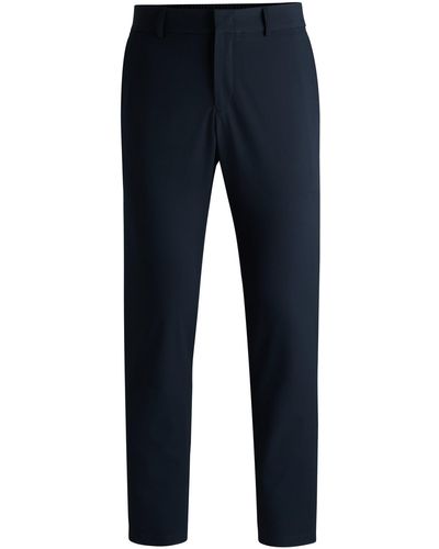 BOSS Slim-fit Trousers In Wrinkle-resistant Performance-stretch Fabric - Blue