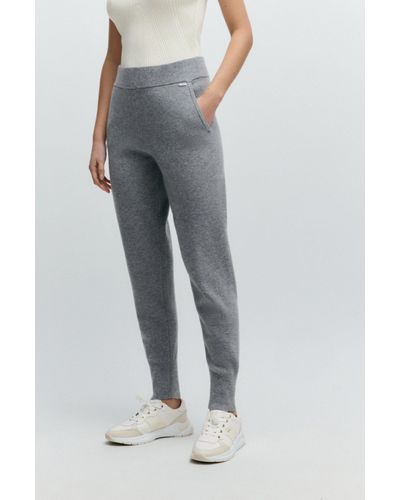 BOSS Knitted Trousers In Virgin Wool And Cashmere - Grey