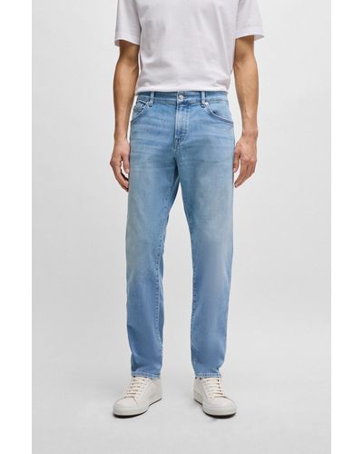 BOSS Jeans regular fit in denim blu effetto cashmere