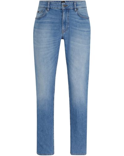 BOSS Blaue Slim-Fit Jeans aus besonders softem Stretch-Denim