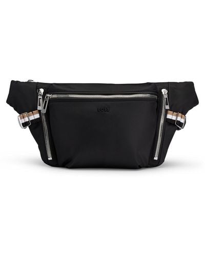 BOSS Zip-pocket Belt Bag In Recycled Material - Black