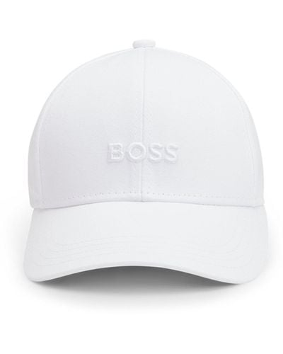 BOSS Cap aus Baumwoll-Twill mit sechs Bahnen und Logo-Stickerei - Weiß
