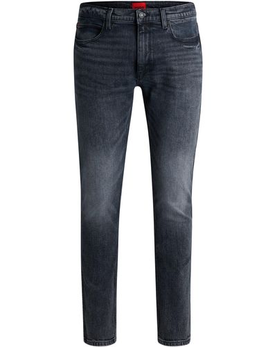 HUGO Extra Slim-Fit Jeans aus dunkelblauem Stretch-Denim