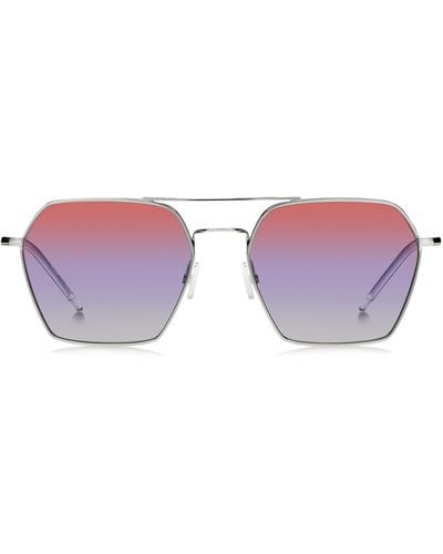 BOSS Sonnenbrille mit Doppelsteg und mehrfarbigen Gläsern - Lila