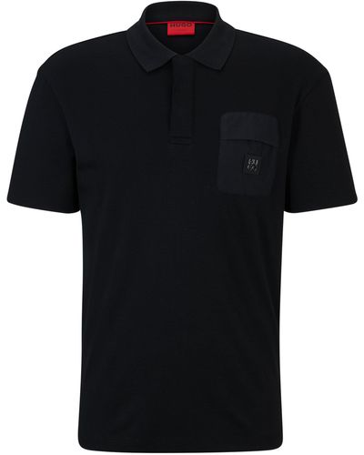 HUGO Poloshirt DOMER Regular Fit - Schwarz