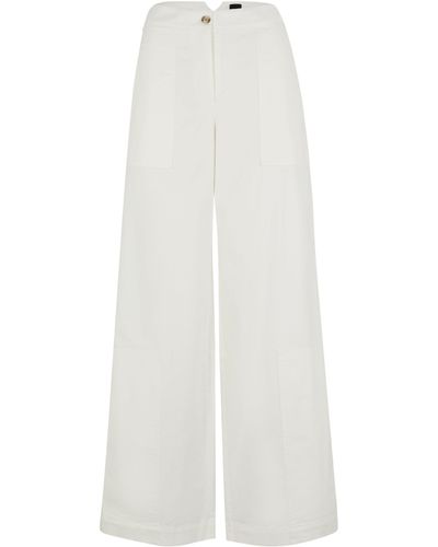 BOSS Regular-Fit Hose aus Baumwoll-Mix mit Twill-Struktur - Weiß
