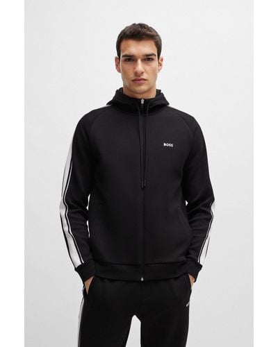 BOSS Regular-fit Tracksuit With Logos And Piping - Black