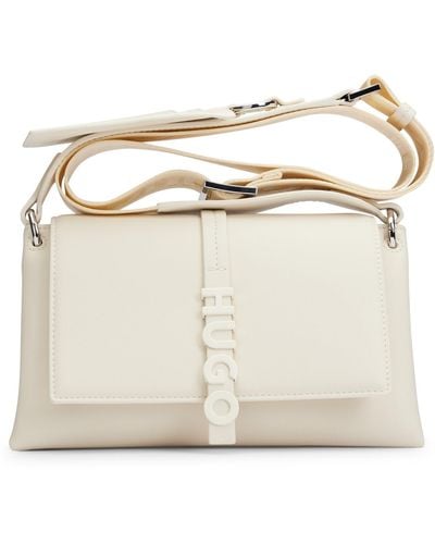 HUGO Faux-leather Crossbody Bag With Detachable Card Holder - Natural
