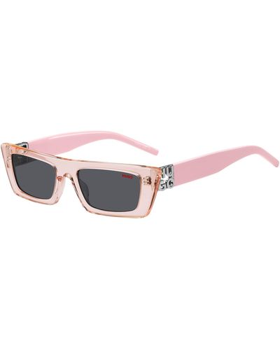 HUGO Pink-acetate Sunglasses With 3d Monogram Women's Eyewear - Multicolor