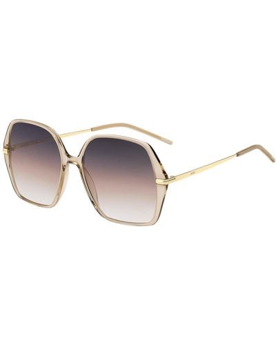 BOSS Nude-acetate Sunglasses With Gold-tone Temples - Natural