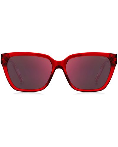 HUGO Sonnenbrille aus rotem Acetat mit Bügeln in Dégradé-Optik
