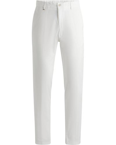 BOSS Slim-Fit Hose aus Stretch-Baumwolle - Weiß