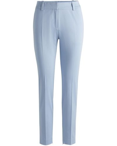 HUGO Slim-Fit Cropped-Hose mit Reißverschlüssen am Saum - Blau