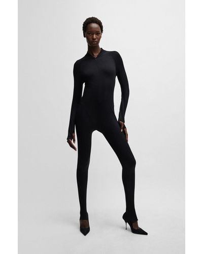 BOSS Naomi X Full-length Bodysuit In Stretch Jersey - Black