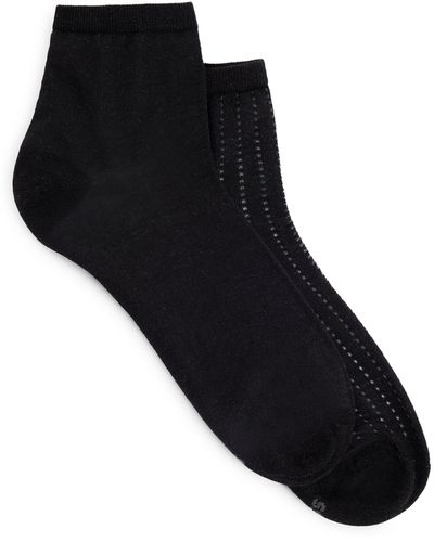 BOSS Set Van Twee Paar Korte Sokken Van Een Katoenmix - Zwart