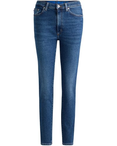 HUGO Skinny-fit Jeans Van Middenblauw Stretchdenim