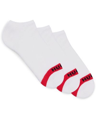 HUGO Three-pack Of Invisible Socks With Logo Details - White