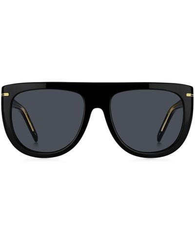 BOSS Sonnenbrille aus schwarzem Acetat mit goldfarbenen Metalldetails