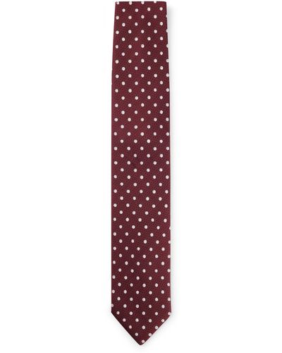 BOSS Cravate en jacquard de soie à micro motif - Violet