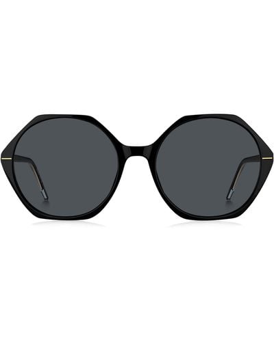 BOSS Sonnenbrille aus schwarzem Acetat mit eckiger Fassung