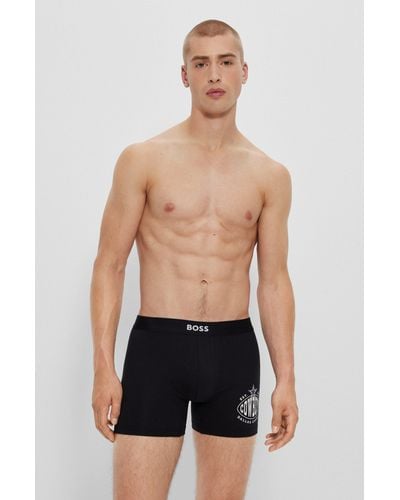 BOSS X Nfl Two-pack Of Boxer Briefs With Collaborative Branding - Black