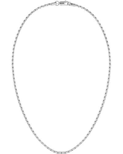 BOSS Silberfarbene Halskette mit Logo am Karabinerverschluss - Mehrfarbig