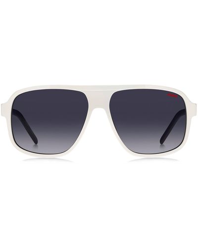 HUGO Sonnenbrille aus weißem Acetat mit mehrlagigen Bügeln - Blau