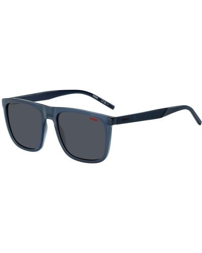 HUGO Blue-acetate Sunglasses With Patterned Temples