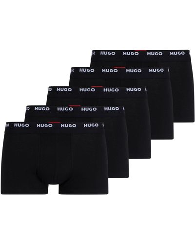 BOSS by HUGO BOSS Five-pack Of Stretch-cotton Trunks With Logo Waistbands - Black