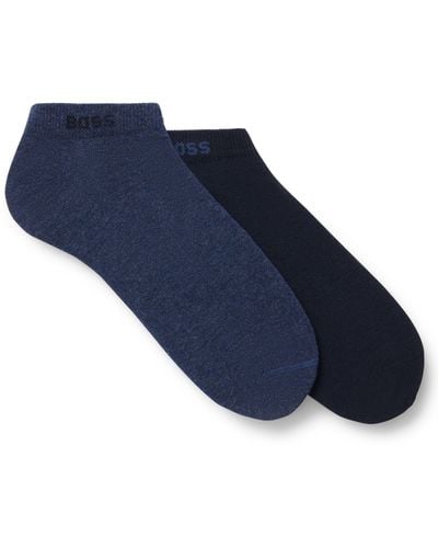 BOSS Zweier-Pack Sneakers-Socken aus Baumwoll-Mix - Blau