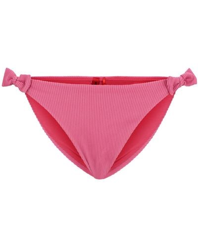 HUGO Gerippte Bikinihose mit Schleifen-Details - Pink