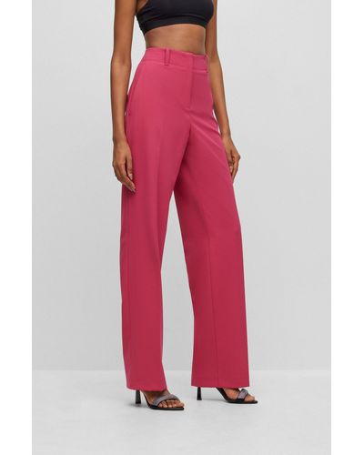 HUGO Regular-fit Pants With A Wide Leg - Red
