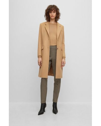 BOSS Slim-fit Coat In Virgin Wool And Cashmere - Brown