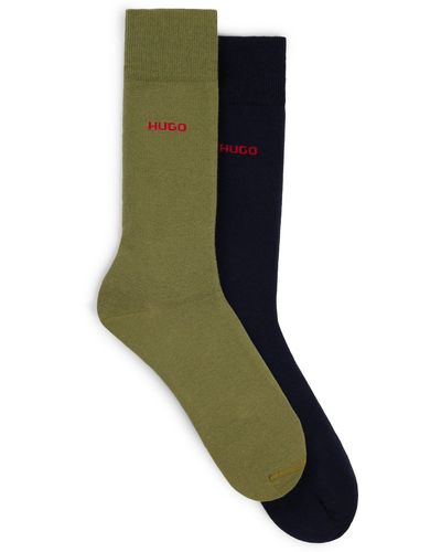 HUGO Two-pack Of Socks In A Cotton Blend - Green